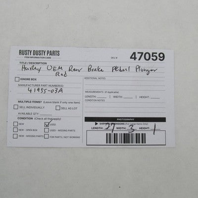 Harley OEM 03-17 Dyna Forward Control Rear Brake Pushrod Black 41955-0