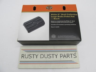Harley Genuine OEM NOS Willie G Skull Large Brake Pedal Pad, Black 506