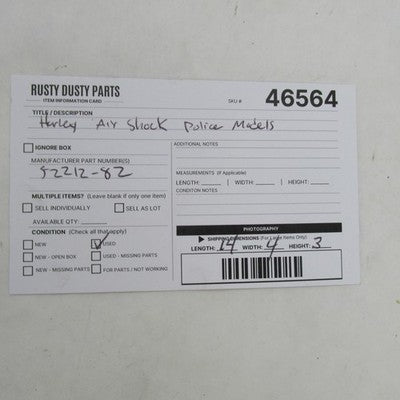 Harley-Davidson OEM Police Models Air Suspension Solo Seat Shock 52212