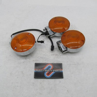 Lot of 3 Harley Davidson OEM Touring Softail Chrome Front Turn Signals