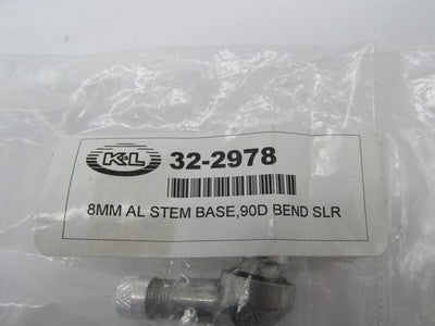 K&L Supply 32-2978 Valve Stem Base, 8mm - 90D Bend - Silver Aluminum