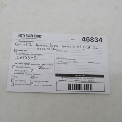 Lot of 2 Harley Davidson OEM Bypass Valve + Oil Gauge Rod Assy. 54-78