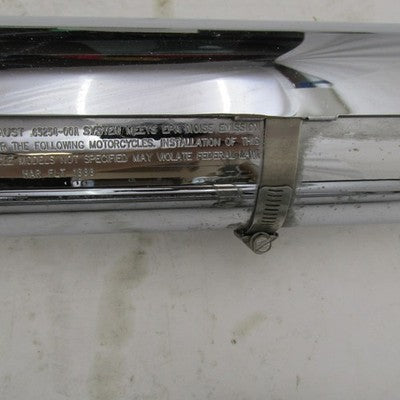Pair of Harley Davidson Genuine Stock Chrome Exhaust Mufflers Pipes 65