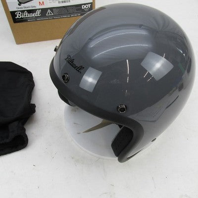 Biltwell NIB Bonanza Medium Helmet, Gloss Storm Gray 1001-165-203 | 01
