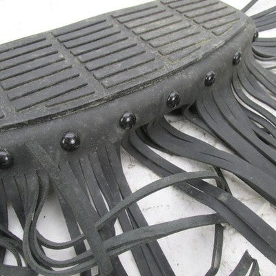 Harley OEM Gloss Black Rider D Footboards w/ Studded Leather Fringe 51