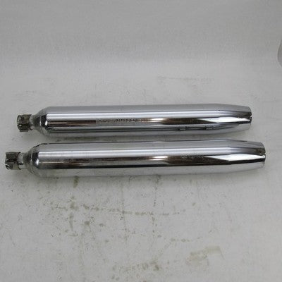 Pair of Harley Davidson Genuine Chrome Mufflers Exhaust Pipes 65539-95