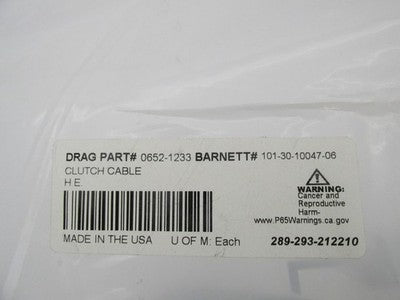 Barnett NOS High-Efficiency Black Vinyl Clutch Cable 101-30-10047-06