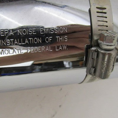 Pair of Harley OEM Twin Cam Softail Chrome Mufflers w/ Shields 65090-0