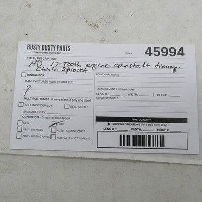 Harley OEM 17 Tooth Engine Crankshaft Timing Chain Drive Sprocket 07-1