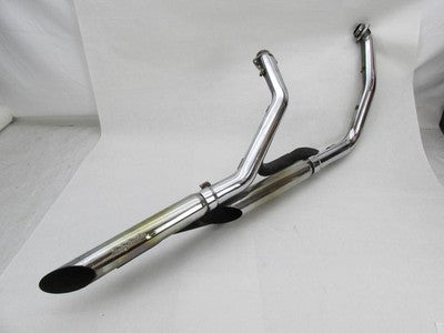 Harley-Davidson 96+ Softail Chrome Exhaust w/ Slash Cut Mufflers and B