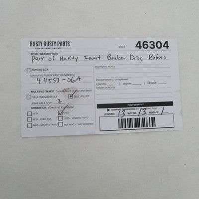 Pair of Harley Davidson OEM Raw Floating Front Brake Disc Rotors 44553