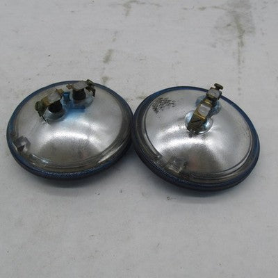 Pair of Wagner VTG 4-1/2" PAR36 Sealed Beam Police Spot Lamps Blue 12V
