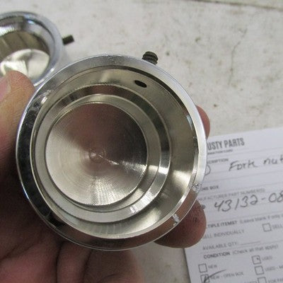 Pair of Harley OEM Chrome Rear Axle Front Nut Covers Dyna Softail 08-1