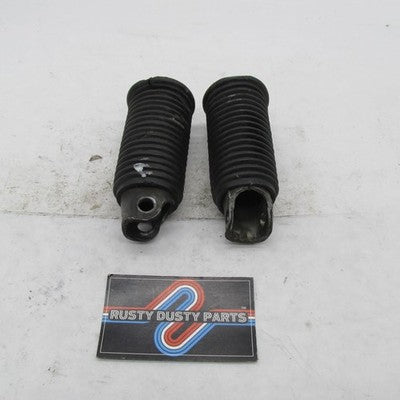 Pair of Harley OEM Vintage Female Mount Cushion Ribbed Black Rubber Fo