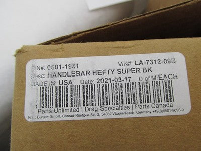 LA Choppers NOS Harley 1-1/4" Hefty Super Handlebar Black 0601-1951 LA