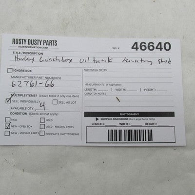 Harley-Davidson OEM NOS 66-69 XLCH Lunchbox Oil Tank Mounting Stud 627