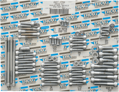 Drag Specialties Complete Motor Socket-Head Bolt Set Chrome Knurled 24