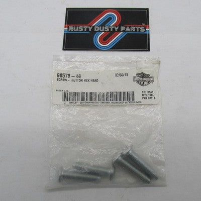 Lot of 4 Genuine Harley-Davidson OEM NOS Button Hex Head Screws 90578-