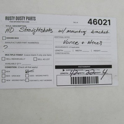 Harley Vance & Hines Chrome Straight Shots Exhaust Muffler Pipe w/ Mou