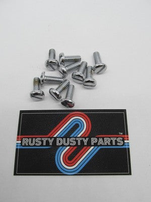 Lot of 10 Harley Davidson NOS 1/4"-20 x 5/8" Chrome Slotted Pan Head S