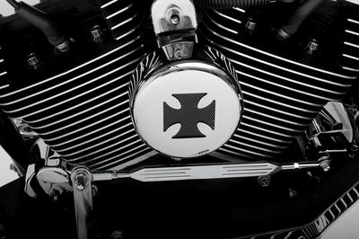 Drag Specialties Horn Cover Chrome with Black Cross Insert 2107-0026