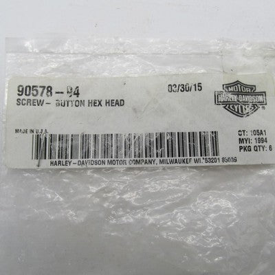 Lot of 4 Genuine Harley-Davidson OEM NOS Button Hex Head Screws 90578-