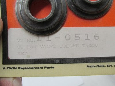 V-Twin NOS Steel Lower Valve Collar Set of 4, Black Oxide 11-0516 | 18