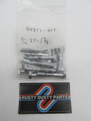 LOT of 15 Harley NOS 5/16"-24 x 1-3/4" Hex Head Bolts, Chrome 94217-91