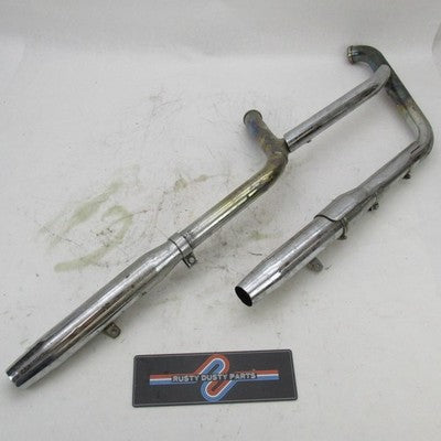 Harley Davidson OEM 95-99 Softail Chrome Exhaust Headers & Mufflers 65