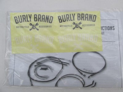 Burly NOS Harley 04-06 XL 12" Jail Bar Cable Kit, Black Vinyl 0610-191