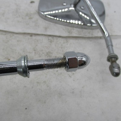 Pair of Harley OEM Chrome Short Stem Mirrors *1 is Cracked* 91875-88 9