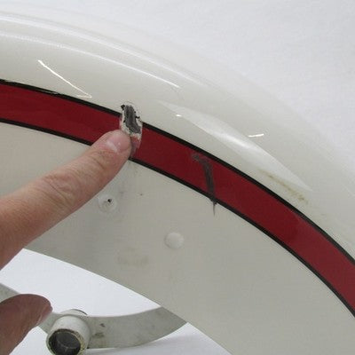 Harley OEM 97 Heritage Springer FLSTS Front Fender Birch White w/ Red