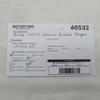 Harley-Davidson OEM Softail Exhaust Hanger Mount Bracket Black 65406-0