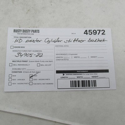 Harley Davidson Genuine Master Cylinder Stiffener Bracket Brake Pedal