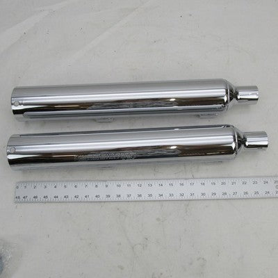 Pair of Harley Genuine OEM '06 Softail Chrome Slip-On Mufflers 80484-0