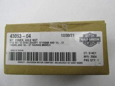Harley Davidson Genuine NOS Dyna Touring Axle Nut Cover Kit 43063-04
