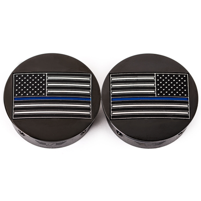 FIGURATI DESIGNS Swing Arm Covers Blue Line American Flag - Custom - B