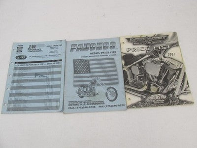 Lot of 10 Motorcycle Dealer Price Lists Catalogs Books Drag Specialtie