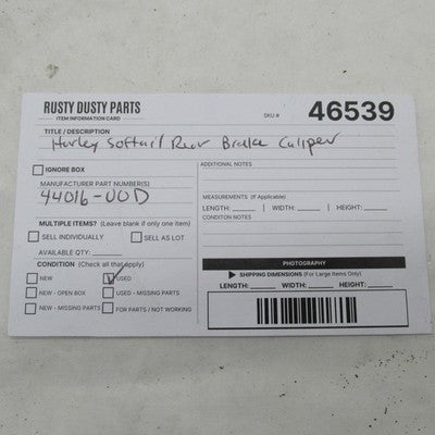 Harley-Davidson OEM Softail Touring V-Rod Rear Brake Caliper 44016-00D