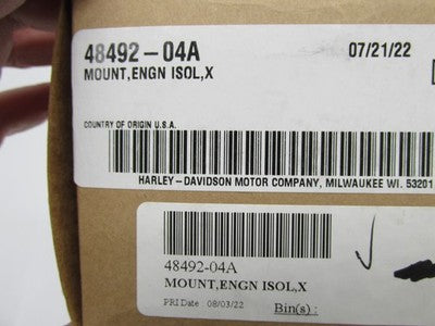 Harley Davidson Genuine NOS Engine Isolator Mount 48492-04A