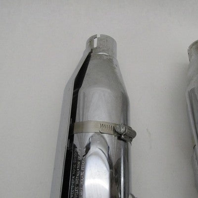 Pair of Harley OEM Twin Cam Softail Chrome Mufflers w/ Shields 65090-0
