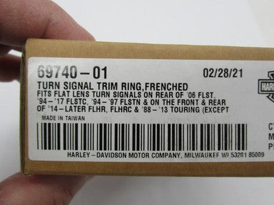 Harley Genuine OEM NOS Chrome Turn Signal Trim Ring Kit, Frenched 697