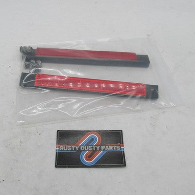 Pair of Harley Davidson OEM Saddlebag Red Latch Reflectors w/ Hardware