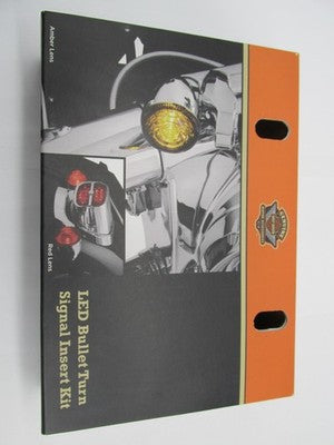 Harley Davidson Genuine NOS Pair LED Bullet Turn Signal Insert Kit Red