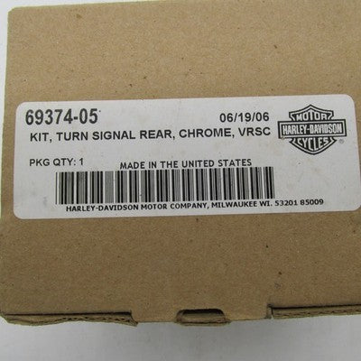 Genuine Harley-Davidson OEM NOS VRSC Chrome Rear Turn Signal Kit 69374
