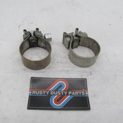 Pair Harley Davidson OEM 1.75" Exhaust Muffler Clamps Touring Softail