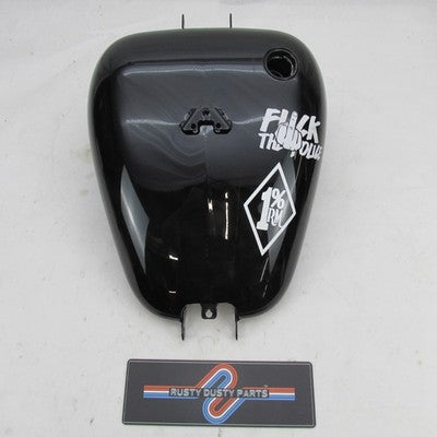 Harley Davidson Side Fill Gas Fuel Tank Softail Black "F** The Police"