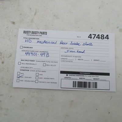 Harley Davidson Genuine Mechanical Rear Brake Shoes w/ Springs XL 4440