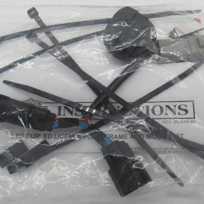 Harley-Davidson OEM NOS Curved License Plate Frame Chrome w/ LED Light