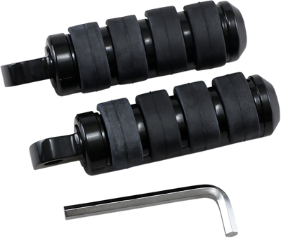 Drag Specialties Soft-Ride Footpegs Black Male Mount 1603-0353
